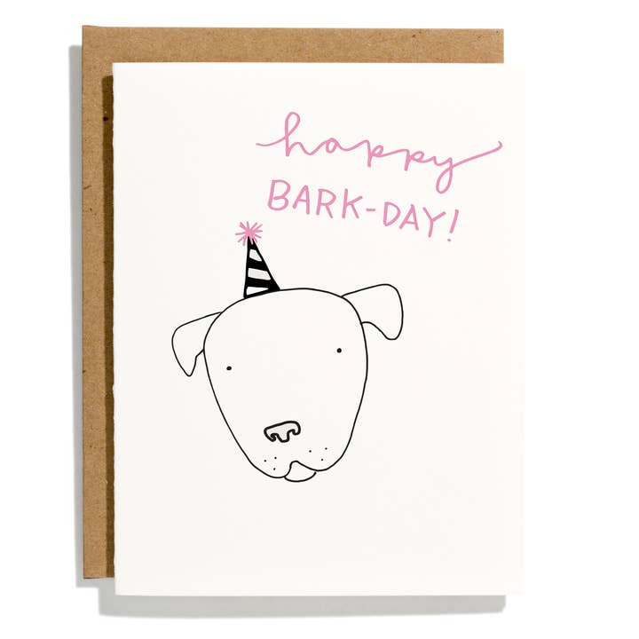 Happy Bark Day - Letterpress Greeting Card for wholesale by Shorthand Press