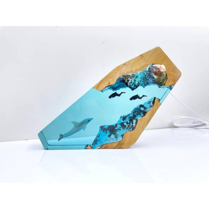Merchemy - Wholesale Night Light - Dolphin and Diver Resin Night Light Ocean Home Decor2