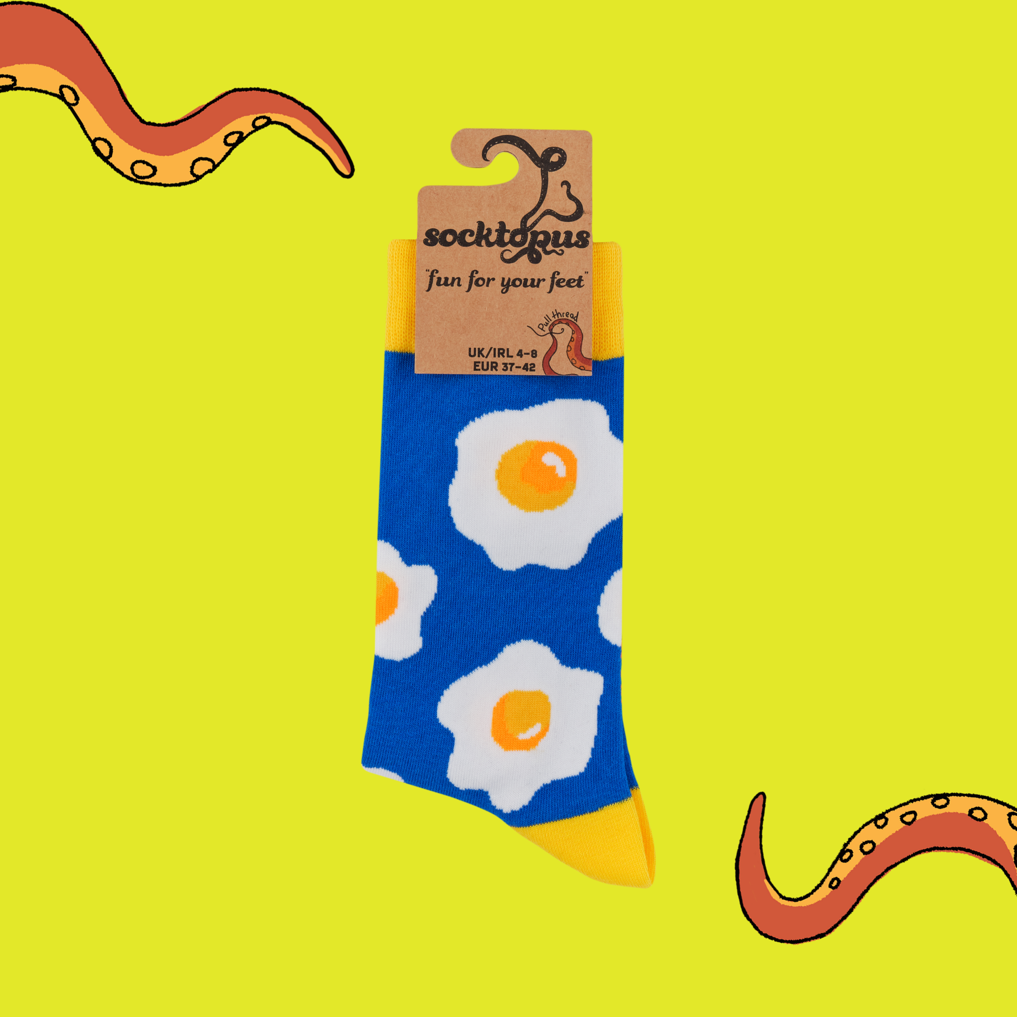 BLUE Fried Egg Socks - Yolking Around for wholesale on Faire3