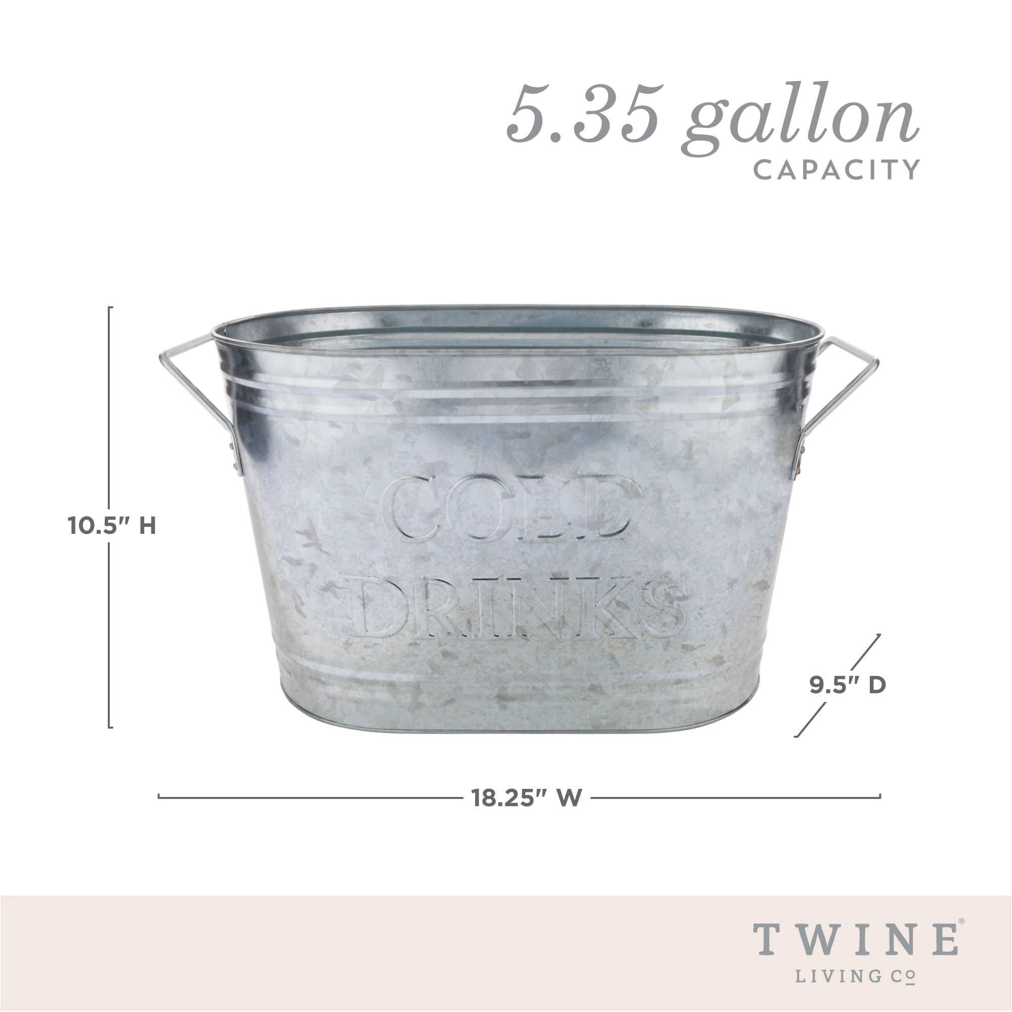 Twine - Wholesale Ice Bucket - Galvanized Metal Beverage Tub with Handles Cold Drinks5