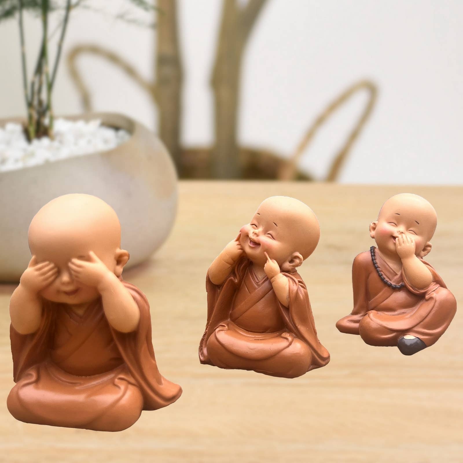 Zen'Arôme - Wholesale Decorative Figurine - Baby Buddha figurine inspired by the 3 wise monkeys1