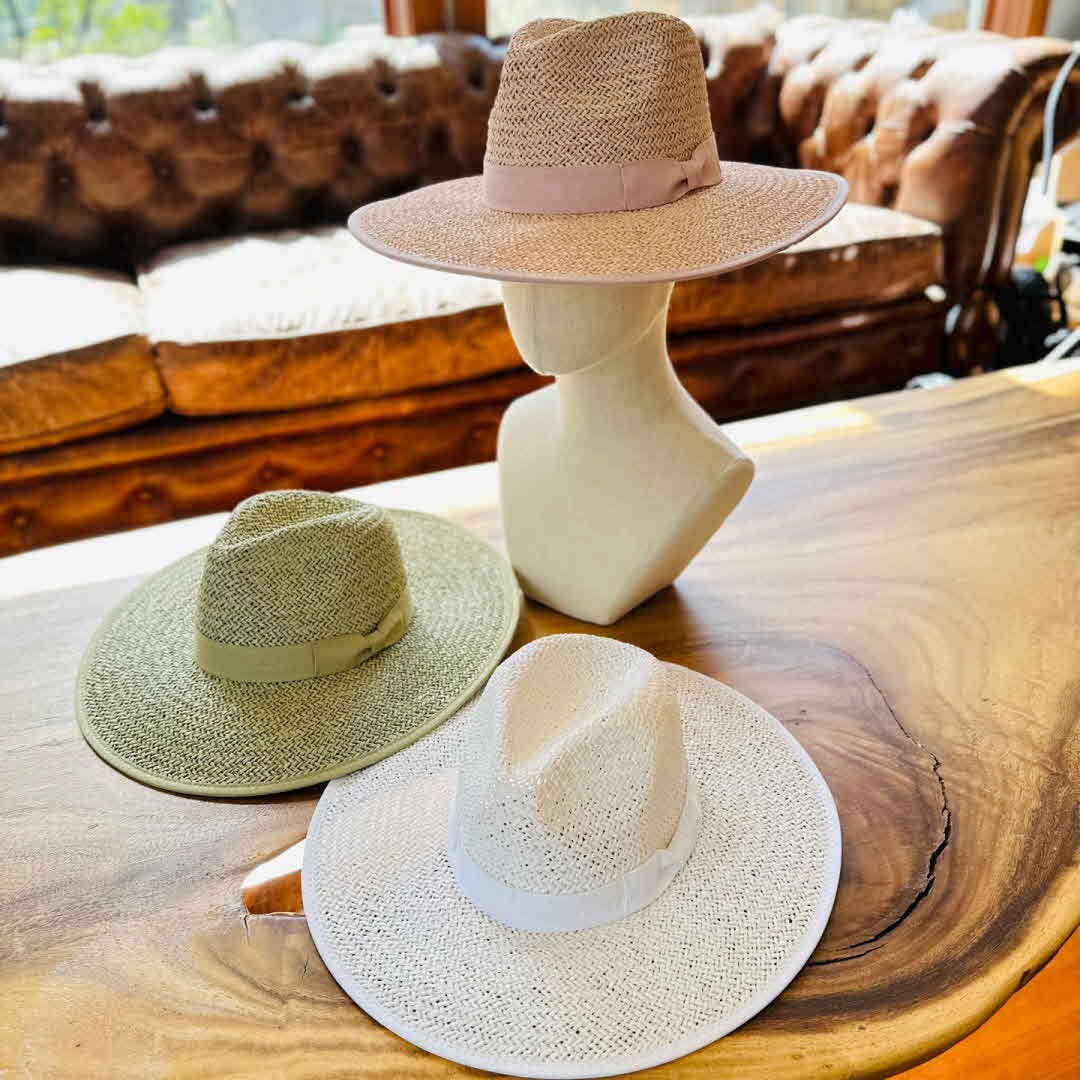 Bella Betty - Wholesale Straw Hat - Women's - Handwoven toyo straw panama hat with matching grosgrain bow 6