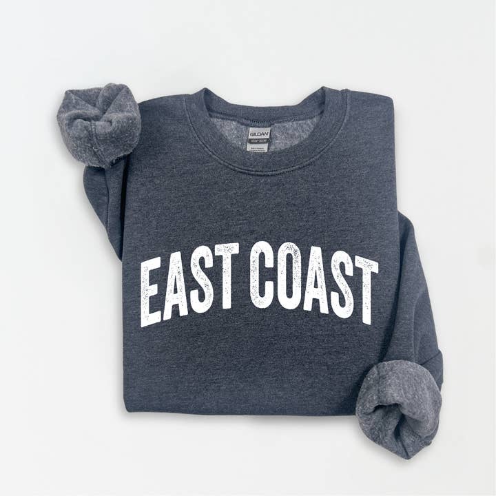 EAST COAST Fleece Graphic Sweatshirt for wholesale by Three Girls Shop