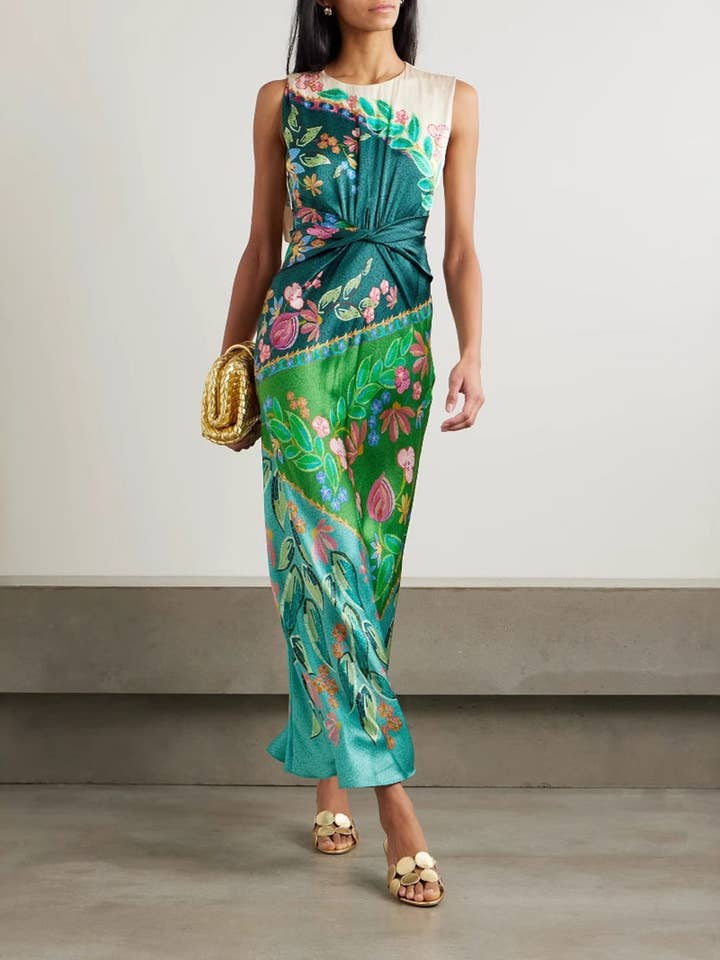 Twist Knot Satin Slip Dress for wholesale by Aria Romance