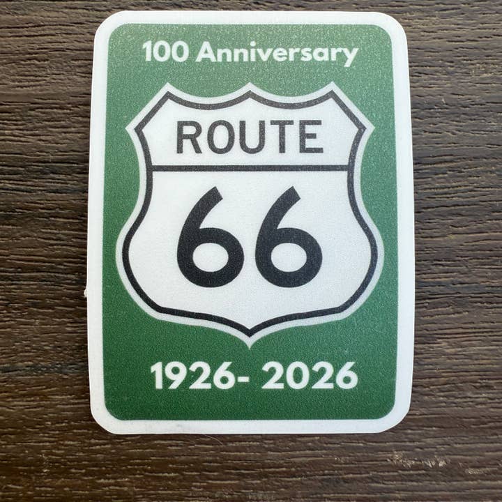 National Parks and Beyond - Wholesale Sticker - 100 Anniversary of Route 66 Highway Sign - 3" Vinyl Sticker2