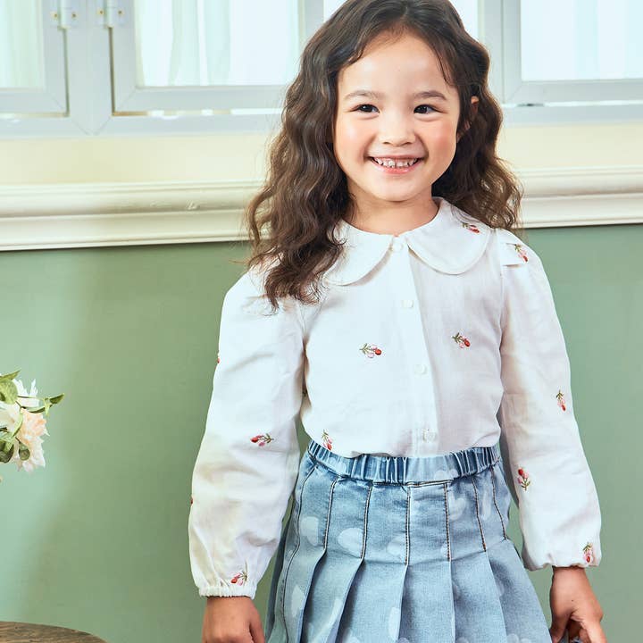 Wide Collared Embroidery Blouse for wholesale by ToTo Heros