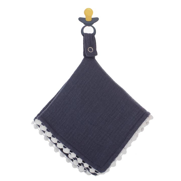 Manta chupete de muselina de algodón suave - Azul marino para venta al por mayor de Doodalou