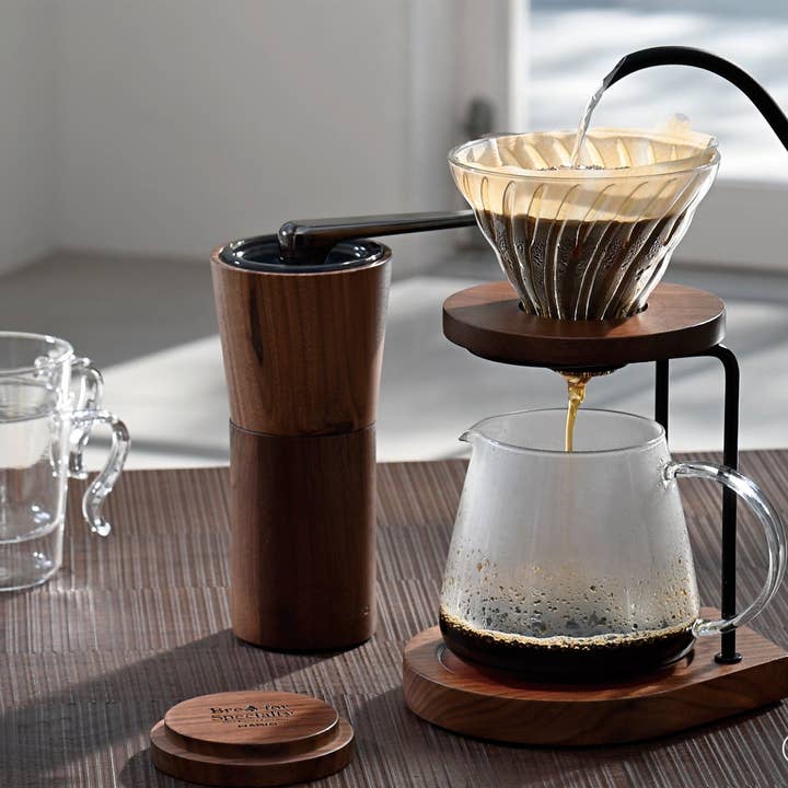 Walnut Series V60 Drip Stand 02 Set for wholesale by HARIO USA