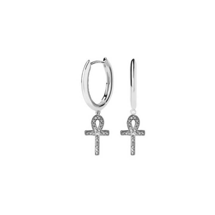 B.O. Anneau Croix Egyptienne Argent Rhodié 925 et Oz pour la vente par TALISMAN JEWELLERY (D&Fidanverdi, S.L.)