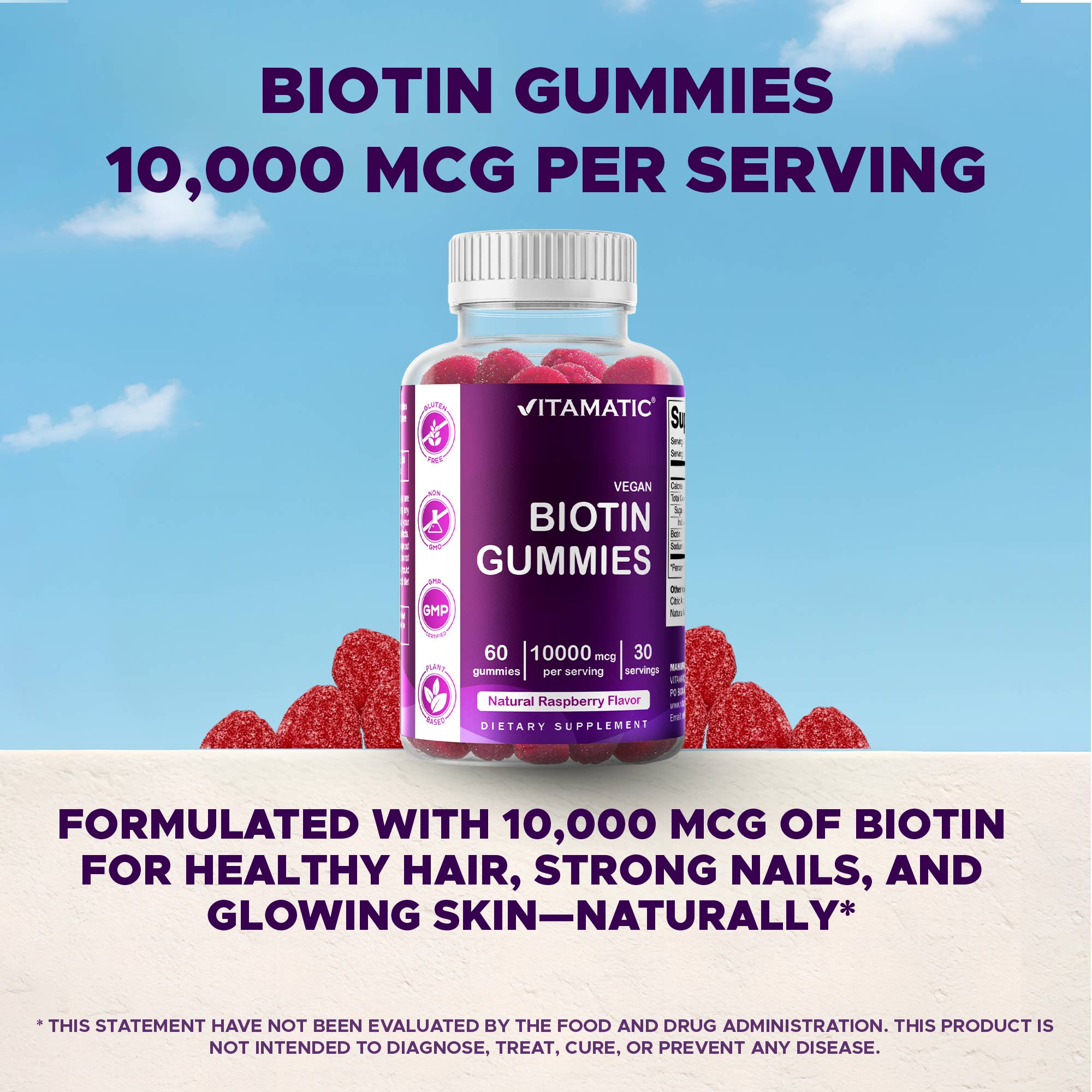 Vitamatic – wholesale Oral supplement/vitamin – Vitamatic Biotin Gummies 10,000mcg6