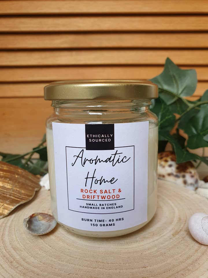 Rock Salt & Driftwood ljus för wholesale av Aromatic Home LTD