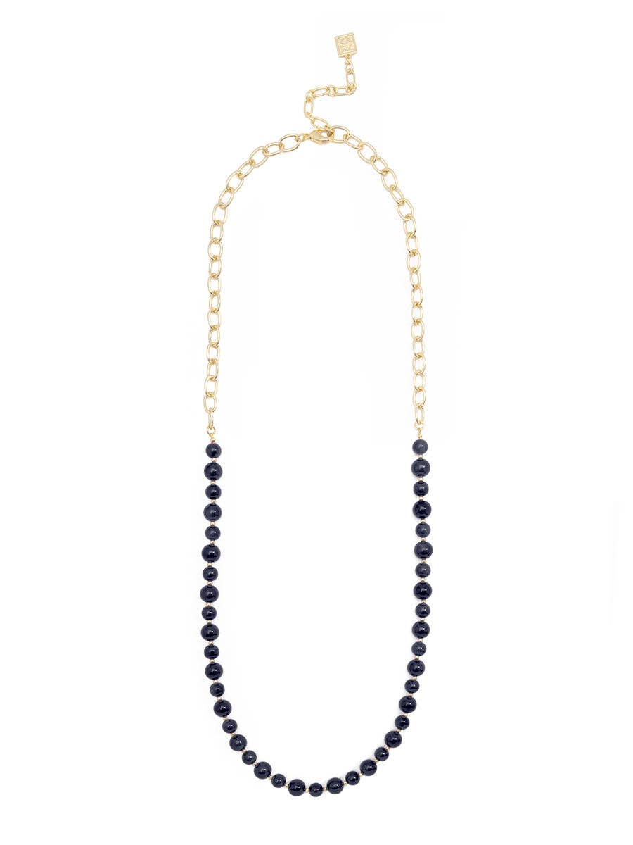 ZENZII Jewelry - Wholesale Beaded/Pearl Necklace - Mixed Glass Bead & Links Long Necklace24