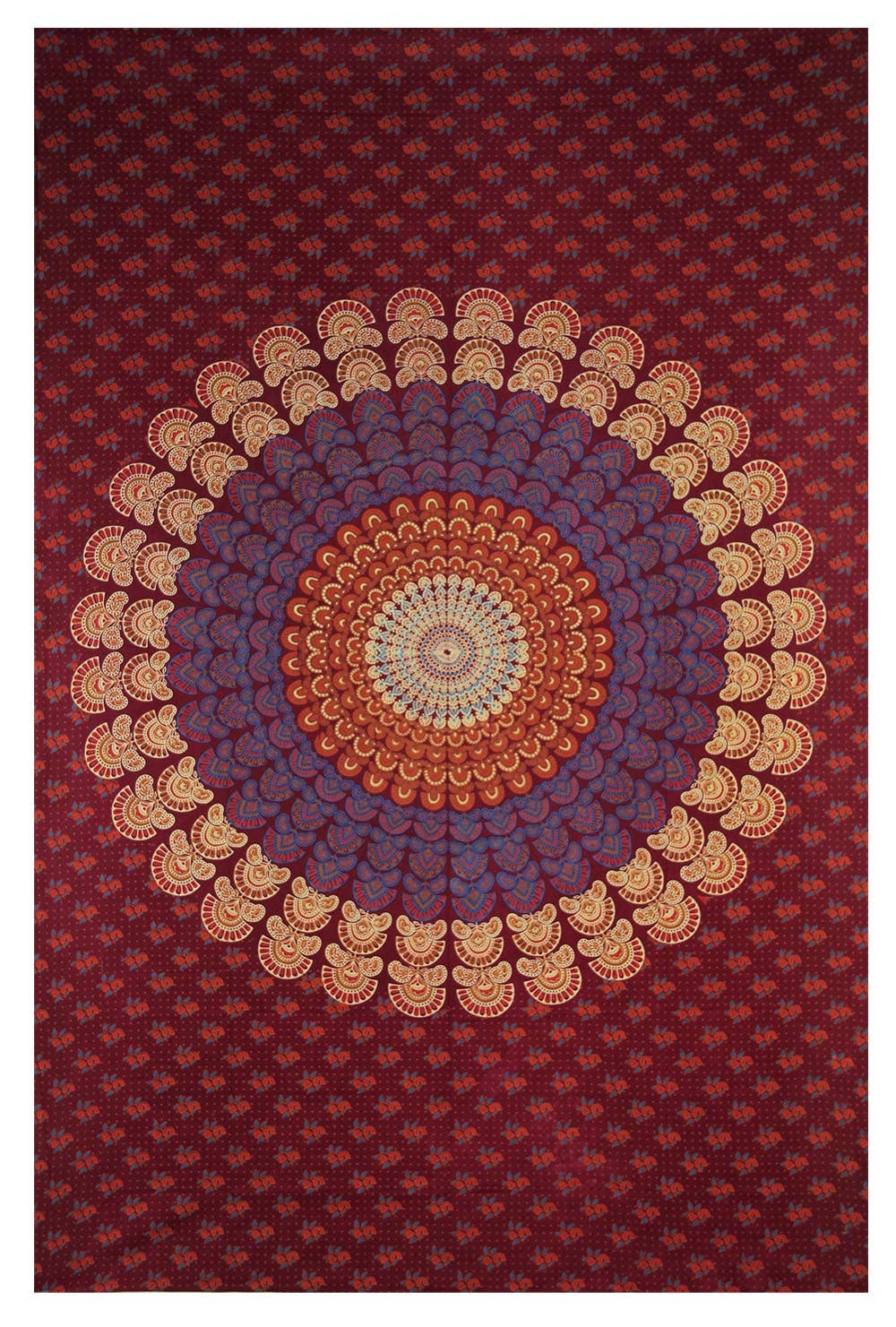 Lungta Imports - Wholesale Tapestry/Textile - Lotus Mandala Tapestry Wall Decor Beach Throw 80”X50”0