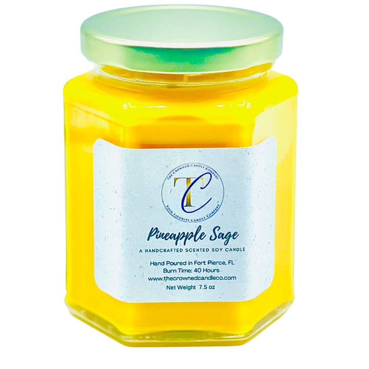 Pineapple Sage Soy Candle for wholesale by The Crowned Candle Company
