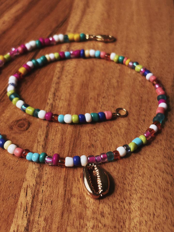 Beach Towel | Handmade Beach Necklace w/ Charm for wholesale by High Tide Studios