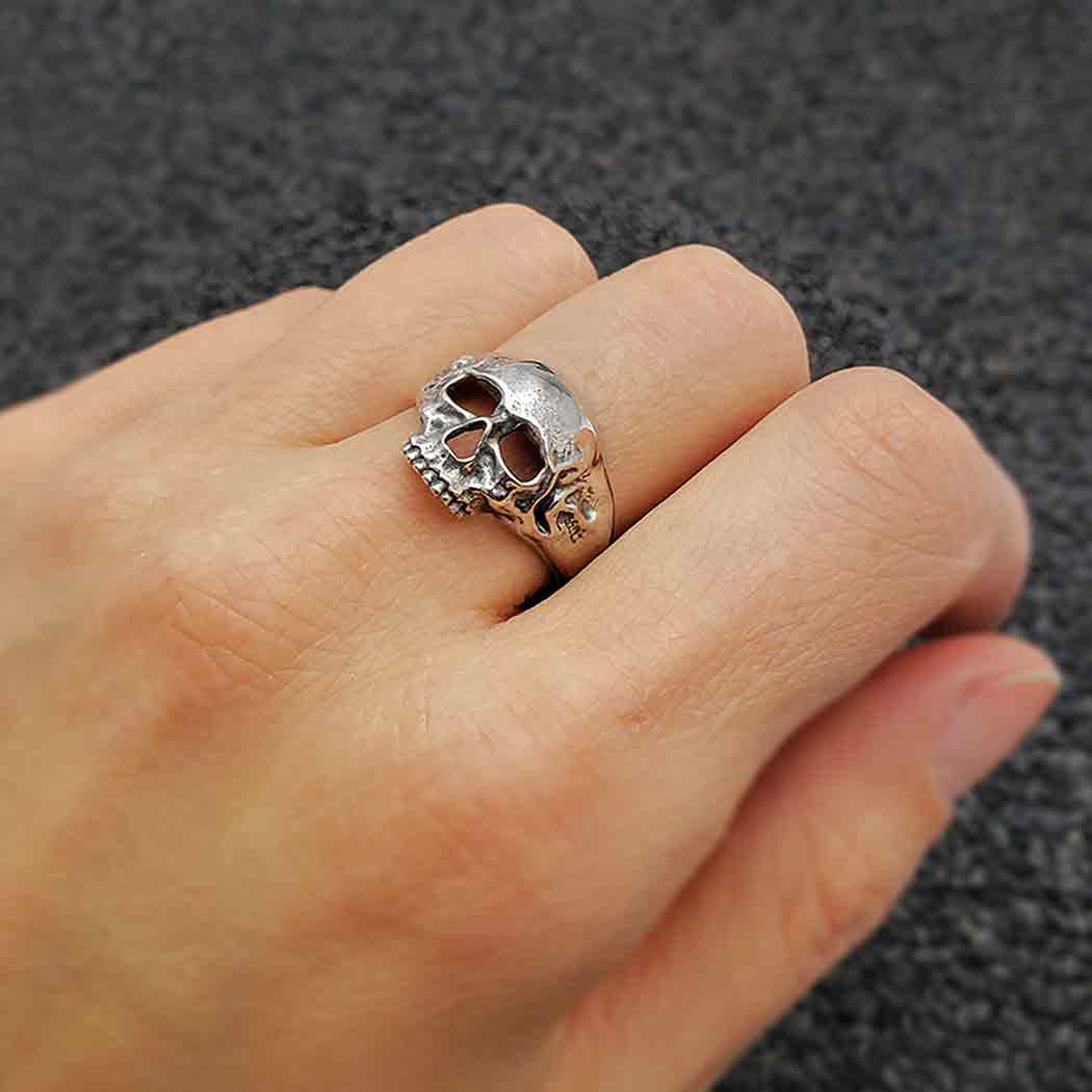 Nina Designs - Wholesale Cocktail/Statement Ring - Sterling Silver or Bronze Chunky Skull Ring1