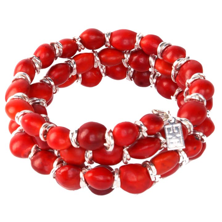 Justerbart Good Luck Wrap armbånd med naturlige frøperler for engroshandel hos Evelyn Brooks