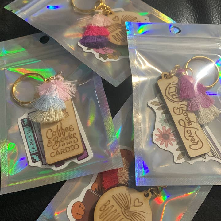 A Little Something - Wholesale Keychain - Women's - Book lover keychain with three tier tassel1