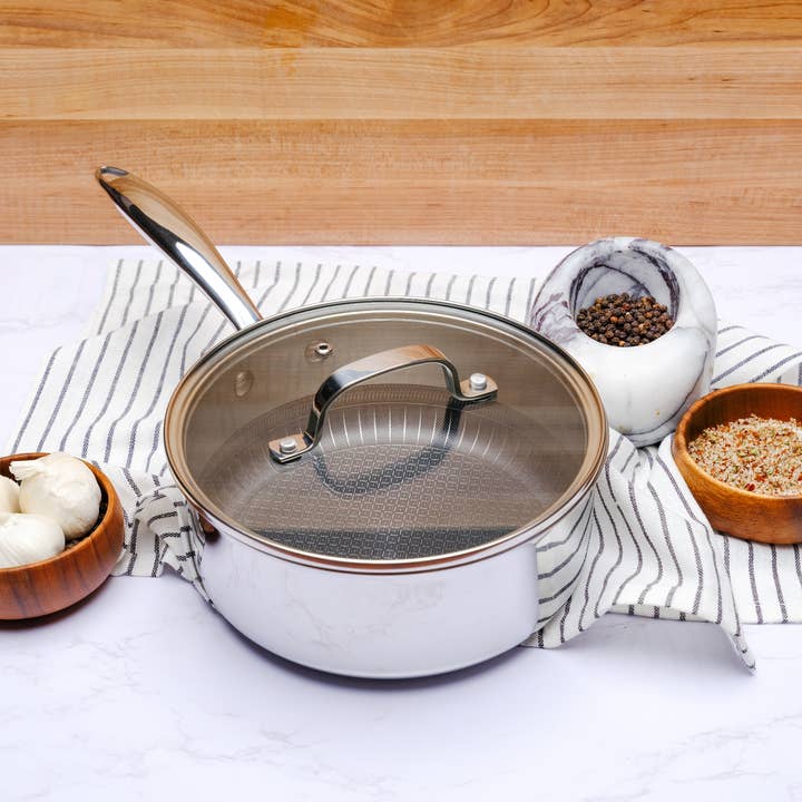 Lexi Home - Wholesale Saucepan - Diamond Oven Safe Stainless Steel Tri-Ply 2.7 QT Saucepan