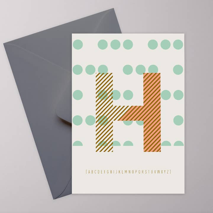 H Initial - postcard for wholesale by LAZY DAY paper
