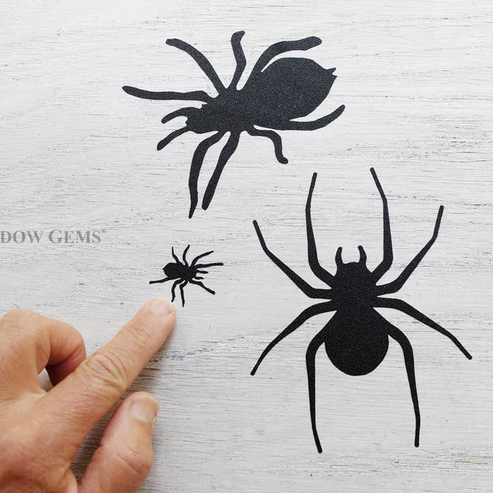 Window Gems - Wholesale Decal - Party Decorations - Spider Window Clings - Halloween Decor - Black Vinyl Decals5