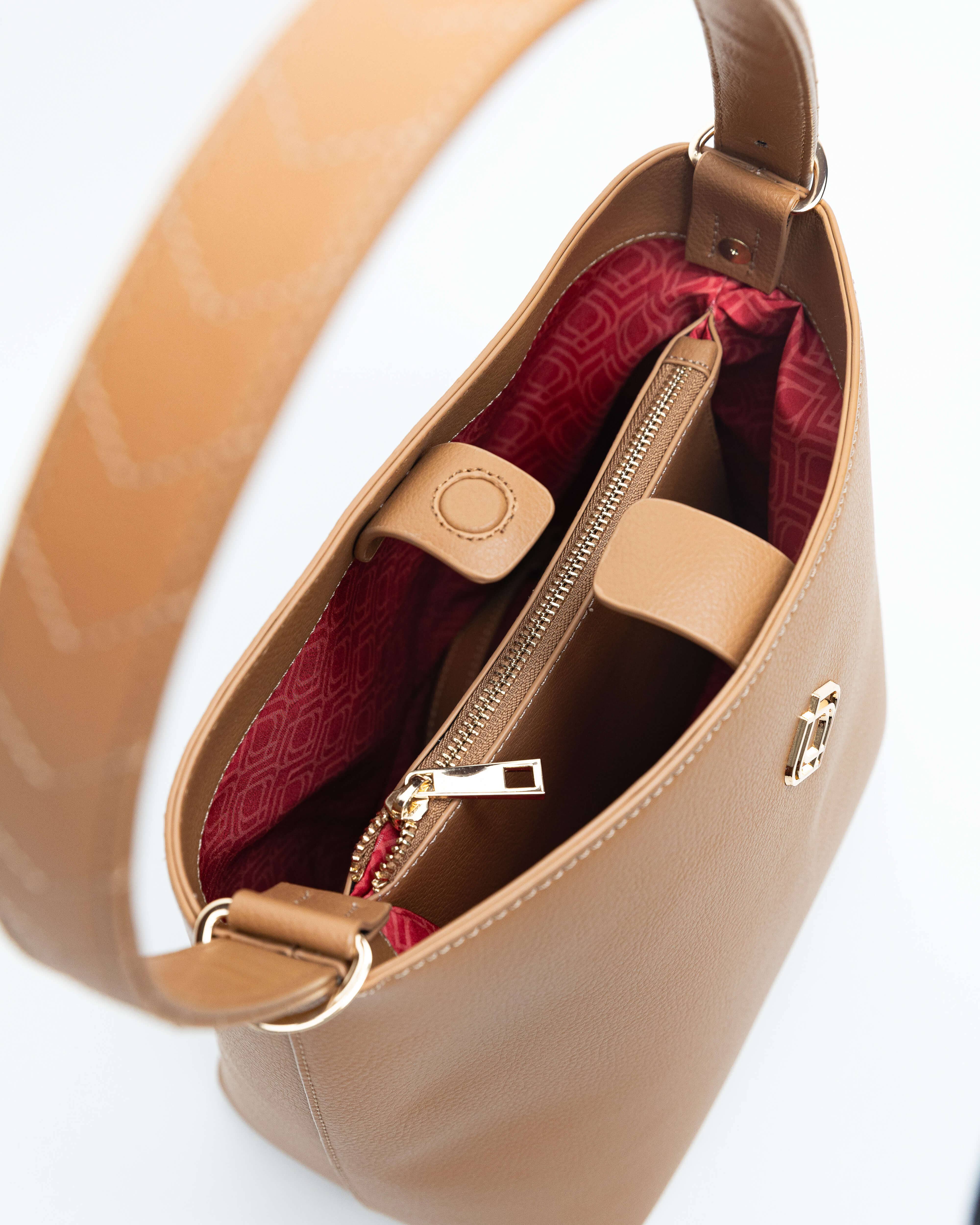 Trashious - Wholesale Shoulder Bag - Women's - Bucketbag Nila Apple Leather Camel 3