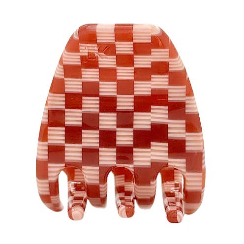 Mini Hair Claw Clip — Maraschino Checker for wholesale by Karst Essentials