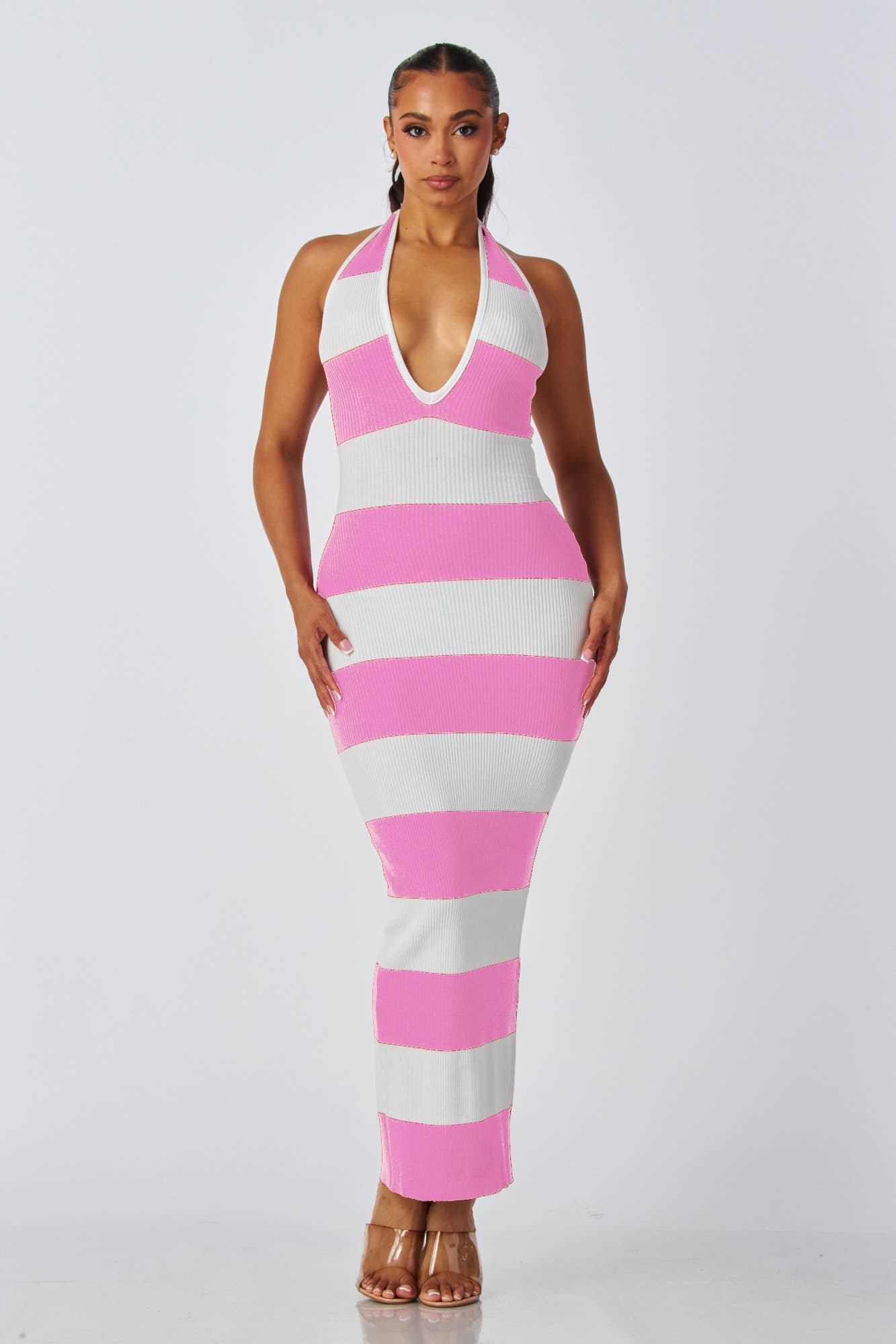 5besties inc - Wholesale Dress - Women's - BOLD STRIPE KNIT MAXI DRESS7