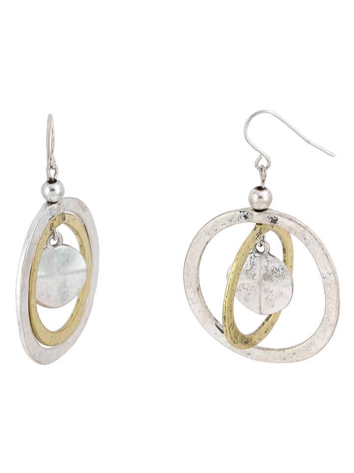 Ruby Rd. - Pendientes de aro orbital de metal bicolor para venta al por mayor de caroldauplaisejewelry