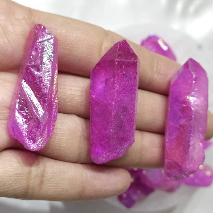 Soothing Crystals - Wholesale Spiritual Stone/Crystal - Angel Aura Quartz Point | Pink Aura Point | Raw Crystals2