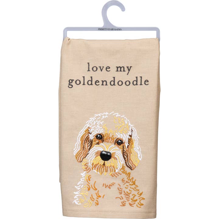 Love My Goldendoodle Kitchen Towel for wholesale by Primitives by Kathy