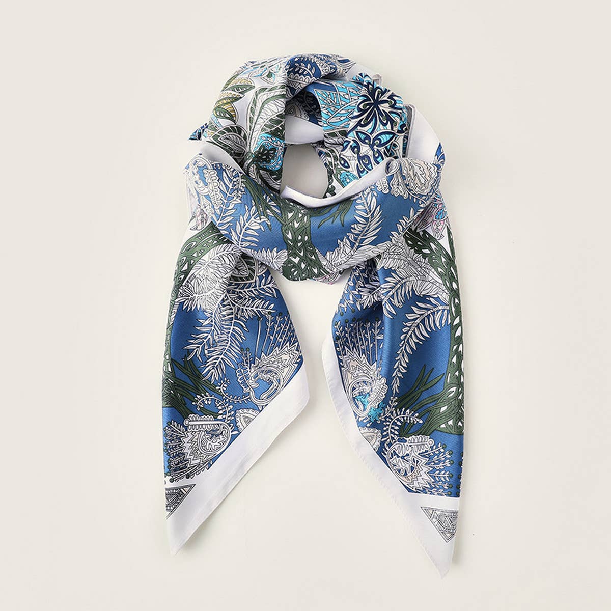 ACCITY - Wholesale Scarf - Women's - Vintage French Print Scarf – 90cm Silk Feel Square_CWASC01720