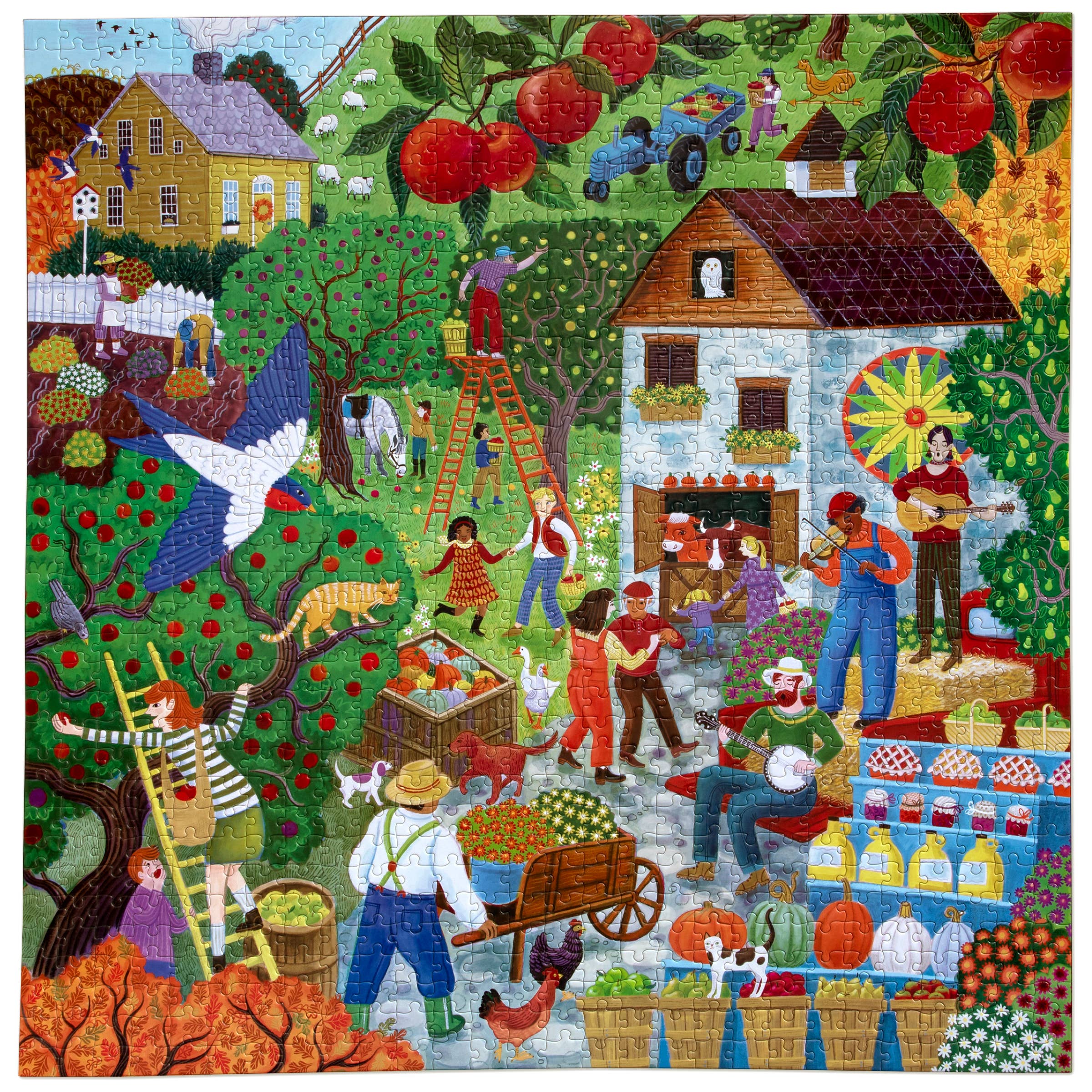 eeBoo - Wholesale Puzzle - Adult - Fall Apple Picking 1000 Piece Puzzle2