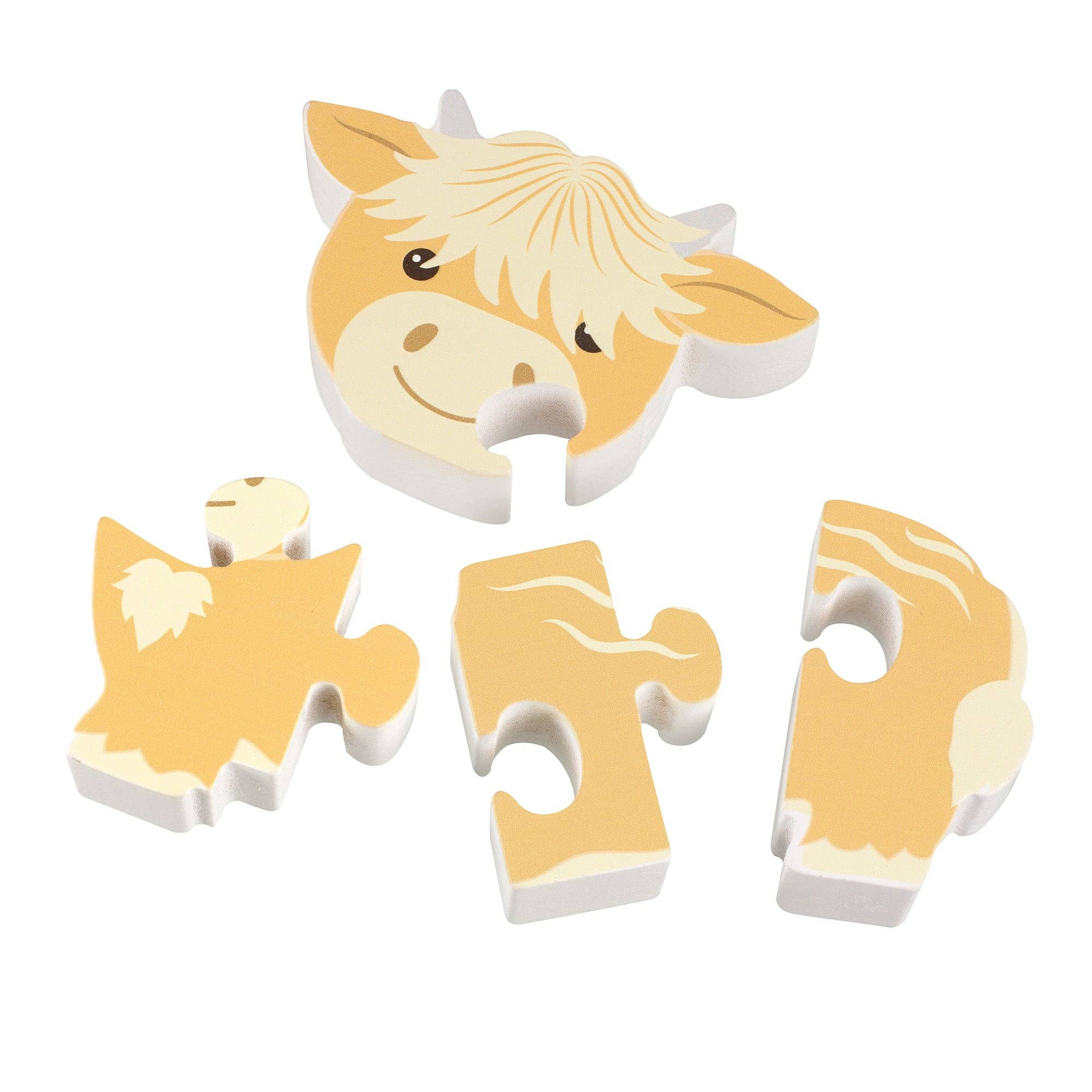 Orange Tree Toys - Wholesale Puzzle - Kids - Highland Cow Wooden Puzzle1