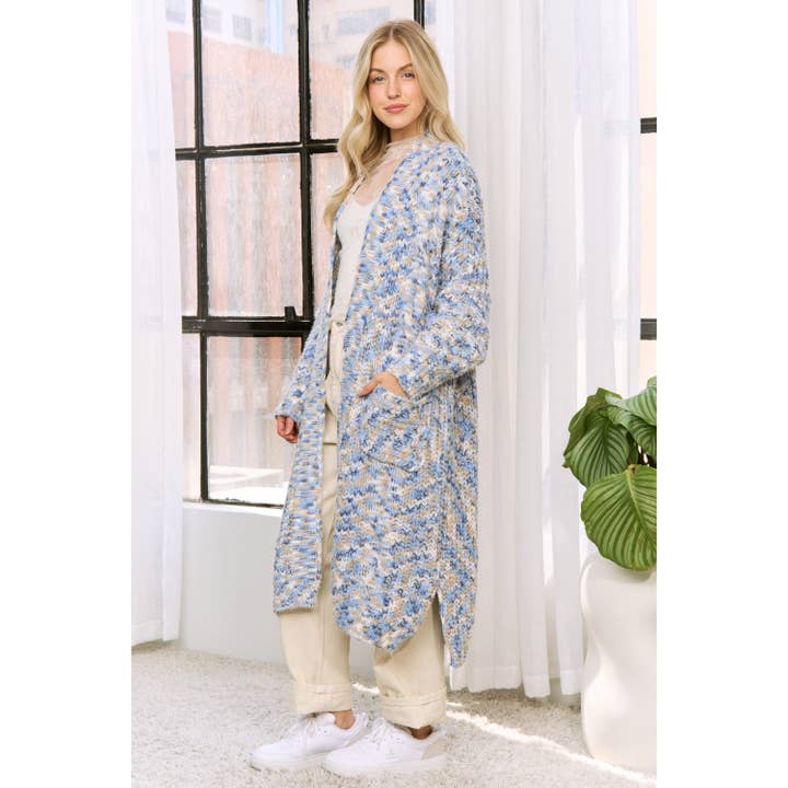 Sweet Generis - Wholesale Cardigan - Women's - SPACE DYED YARN LONG CARDIGAN DUSTER4