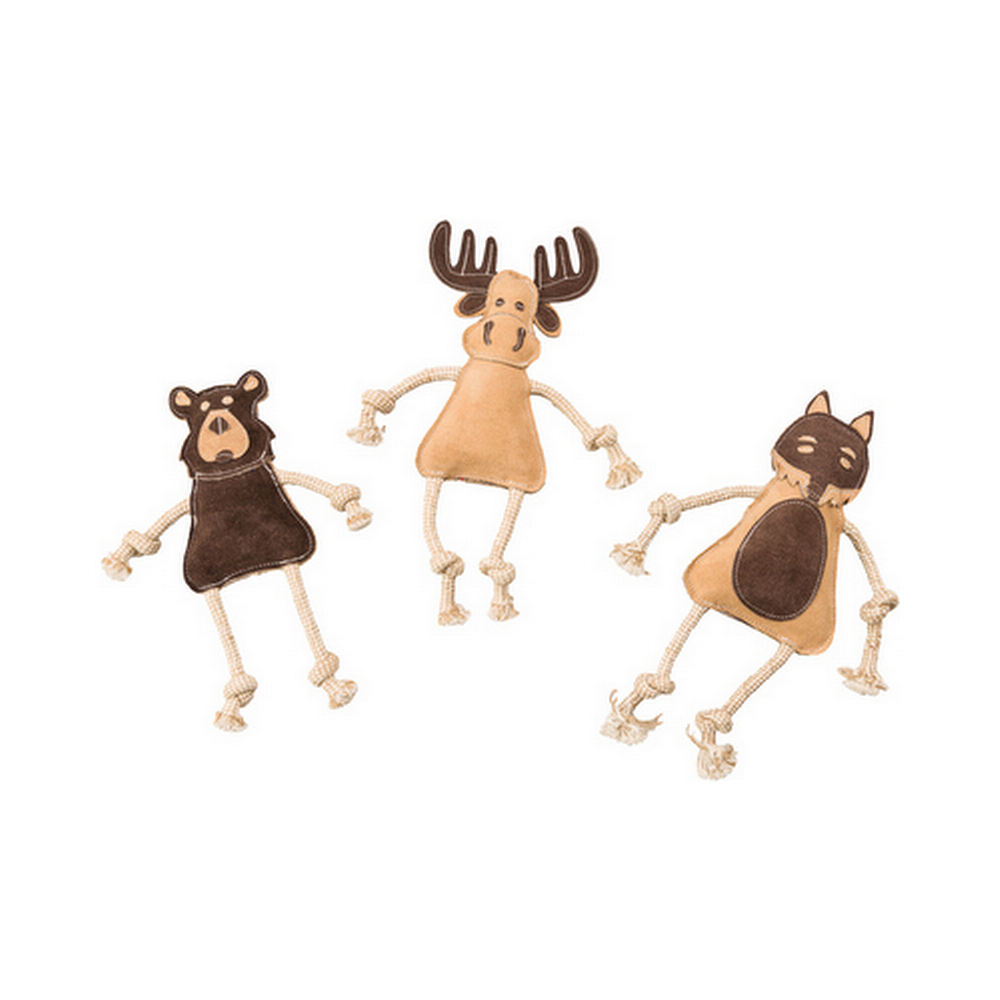 King Wholesale Pet Goods - Vente Jouet – chien - Jouet pour chien en cuir Dura-Fused - Forest Assorted, 14 po0