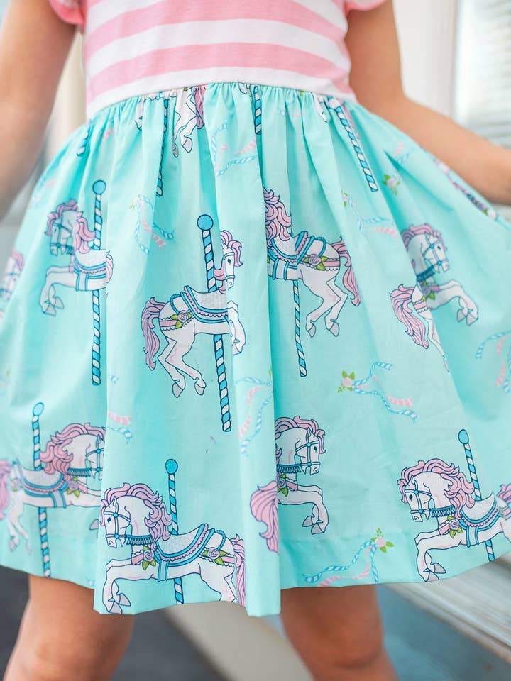 Posh Pickle - Wholesale Dress - Kids - Carousel Short Sleeved Swing Dress6