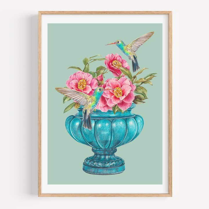 Hayley Wilson - Wholesale Art print - Bloom and Brilliance/teal - Fine Art Print