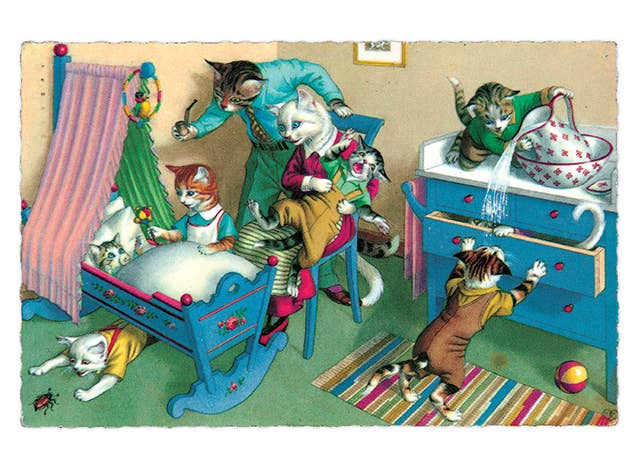 Laughing Elephant - Wholesale Postcard - Delightfully Dressed Cats - Everyday Boxed Postcards27