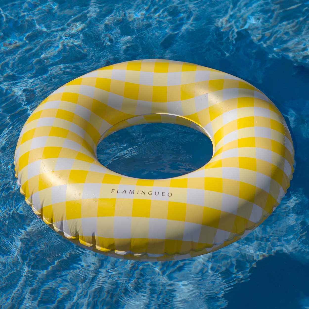 Flamingueo - Wholesale Inflatables - Giant Pool and Beach Float with Vichy yellow Print4