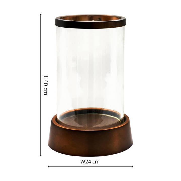 Ivyline - Wholesale Lantern - Hampton Metal & Glass Hurricane Lantern
