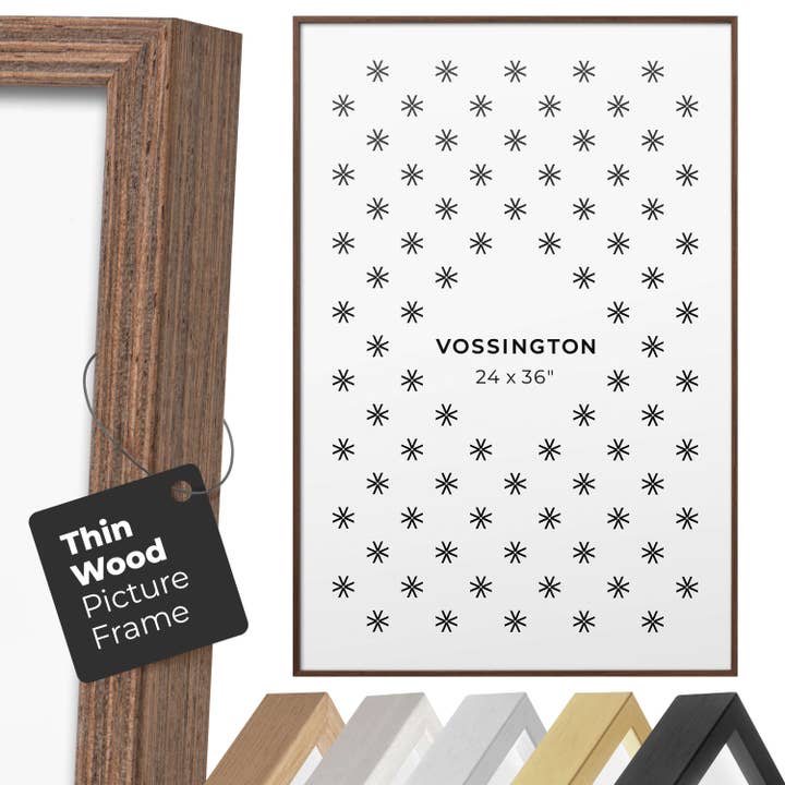 Vossington - Wholesale Picture Frame - 24x36" Thin Frame, Walnut