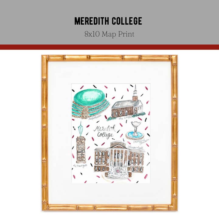 Mapa de Meredith College para venta al por mayor de Rachel Tenny