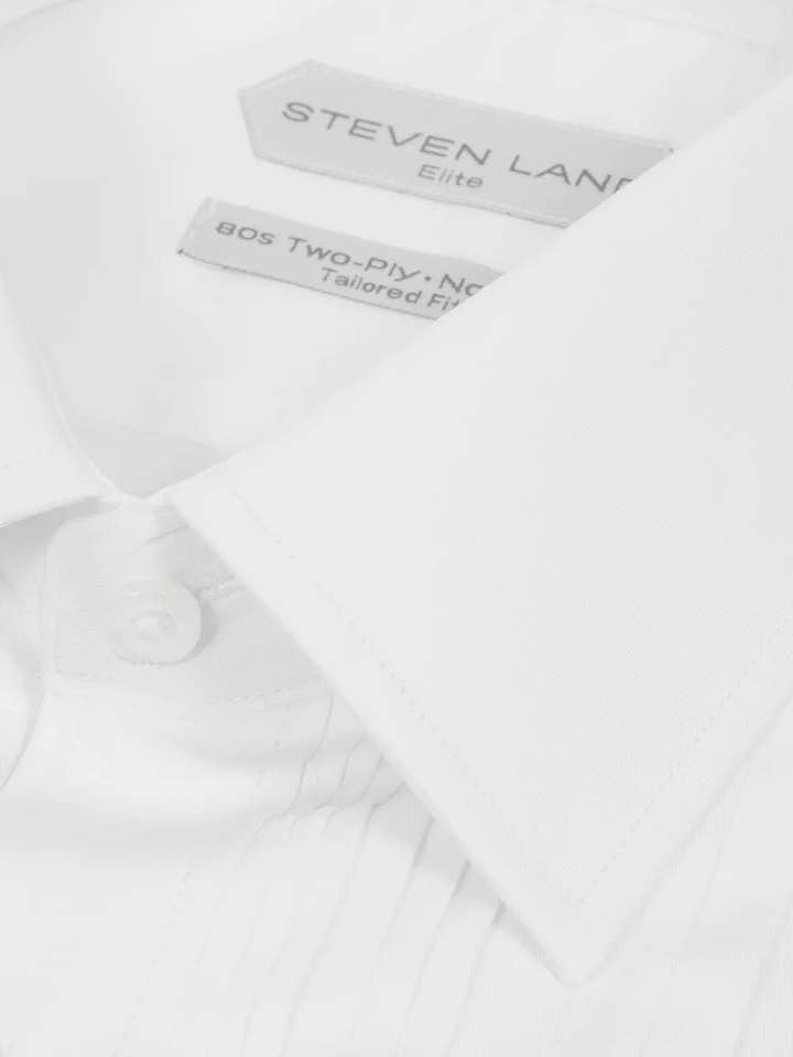 Steven Land – wholesale Buttoned-down shirt – Men's – Pleated Tuxedo Shirt | French Cuff | Classic Collar | Sateen Weave1