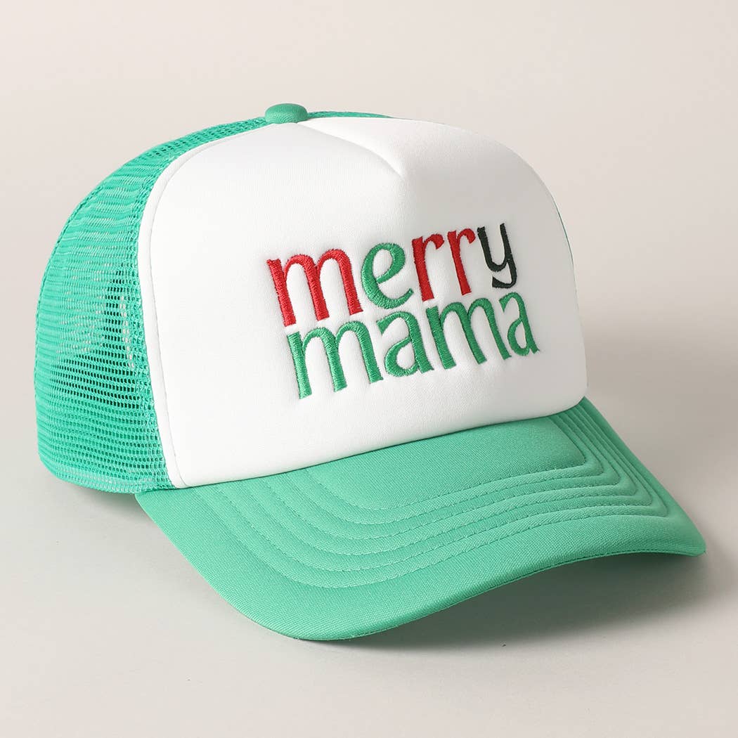 Fashion City - Wholesale Trucker Hat - Women's - Merry Mama Embroidery Mesh Back Trucker Hat10