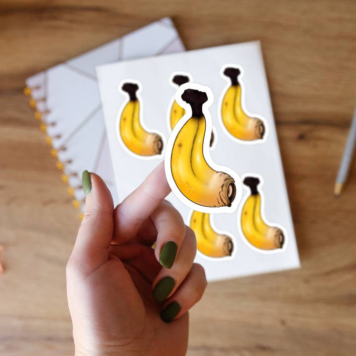 Uncut banana sticker for wholesale by Crafted By Rebecca B