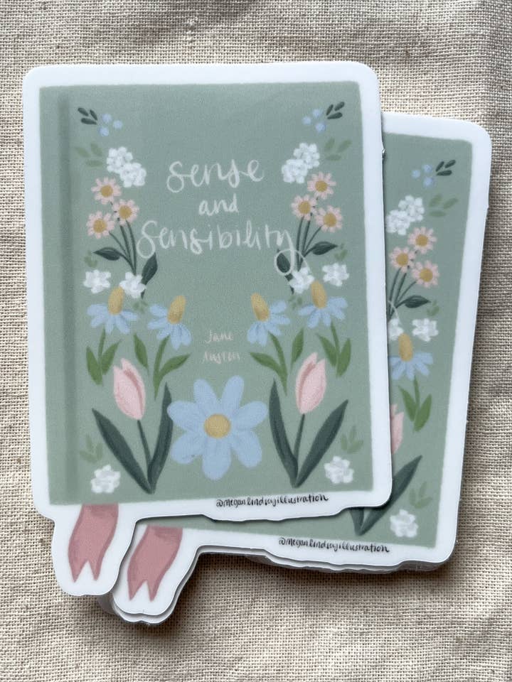 Sense and Sensibility Sticker for wholesale by Megan Lindsey Illustration