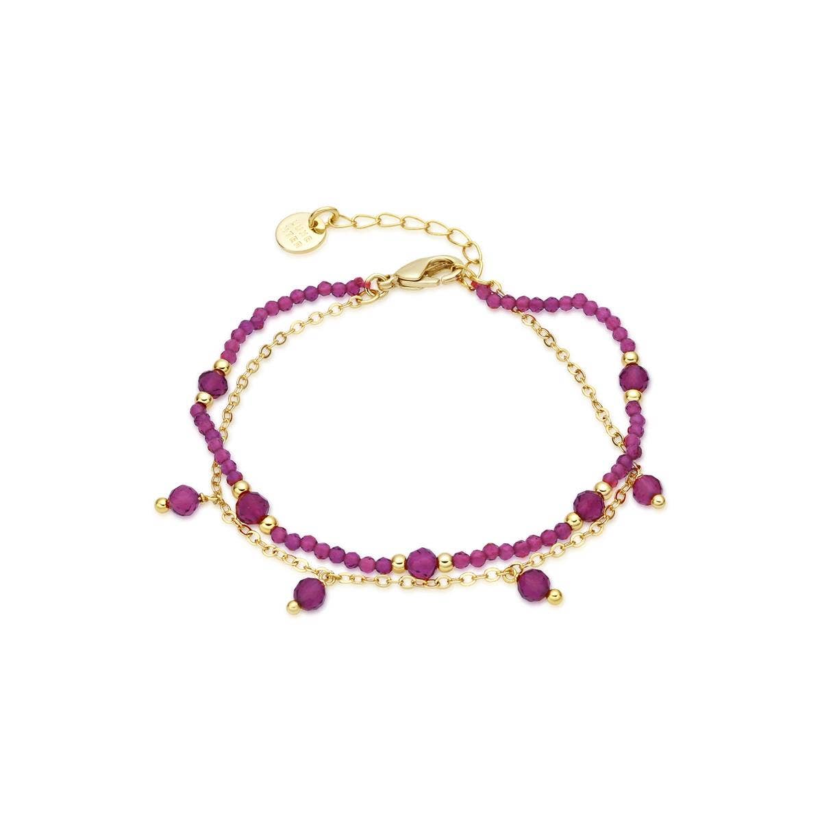 Luxenter - Wholesale Beaded Bracelet - Pulsera Luxenter de Cristal Rosa acabado en oro amarillo 18k - Aira0