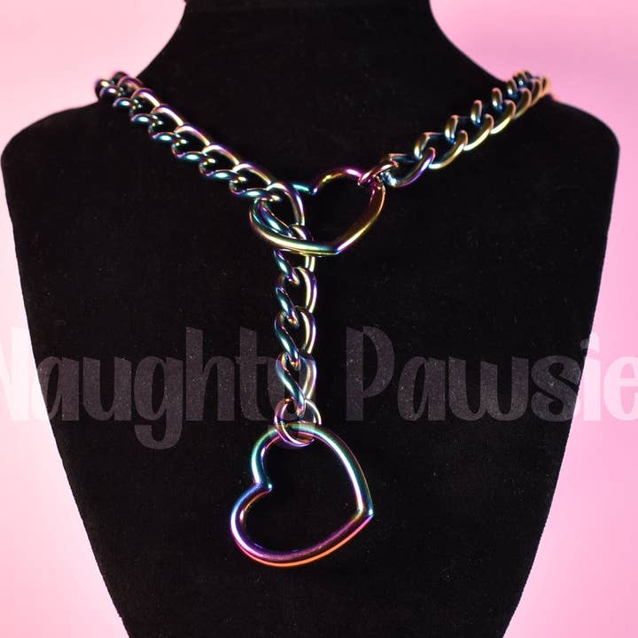 Corrente deslizante grossa em aço inoxidável anéis/arco-íris por atacado de Naughty Pawsies