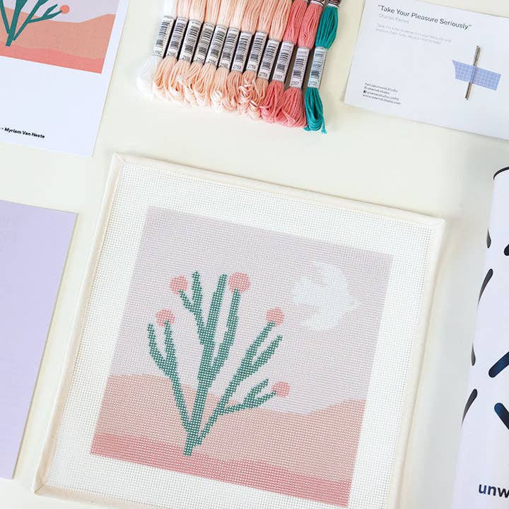 Unwind Studio - Wholesale Doe-het-zelf-knutselset - Beginnerspakket Naaldwerk Woestijn Cactus Scene6